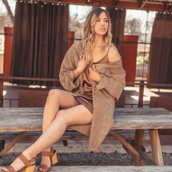 Blu Ice Leather Snakeskin textured kimono jacket O/S - Picture 1 of 7